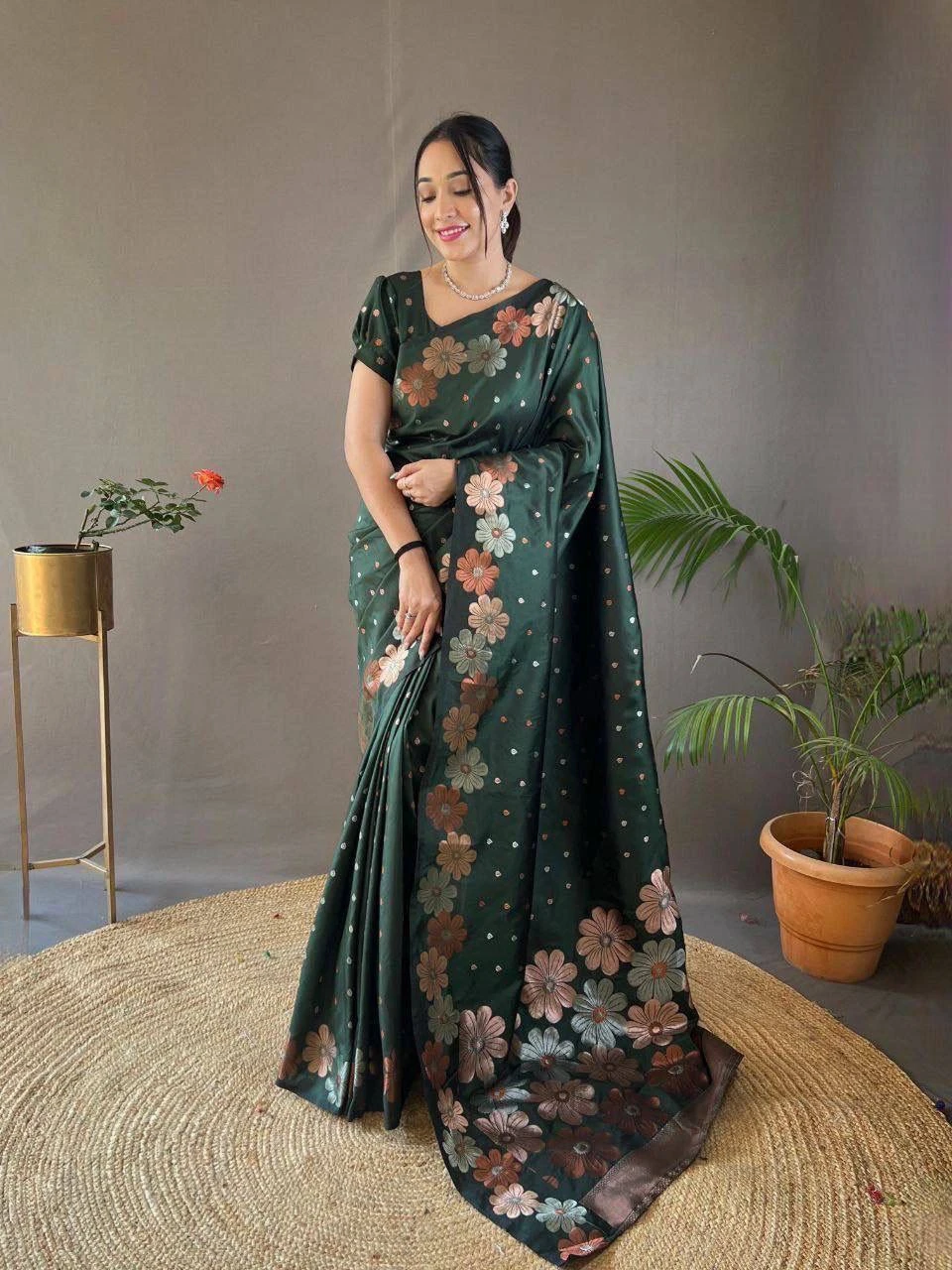 Banarasi Soft Lichi Silk Saree with Rich Pallu & Jacquard Work